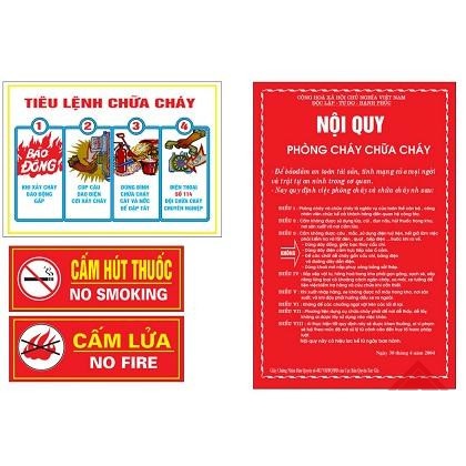 Bảng tiêu lệnh nội quy PCCC